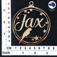 Load image into Gallery viewer, PS3007 Bird Bauble 01 with Stars & Custom Name