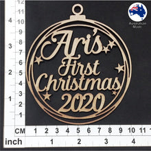 Load image into Gallery viewer, PS3009 First Christmas Bauble 01 with Stars or Circles & Custom Name with Year