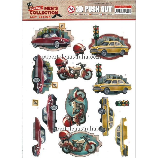 3DSB10631 Die Cut - Men's Collection - Cars