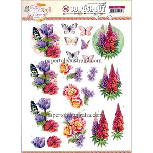 3DSB10640 Die Cut - Butterfly Flowers- Anemone