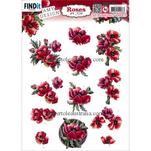 3DSB10744 Die Cut - Roses are Red -  Poppies