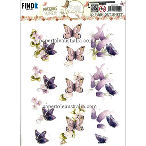 3DSB10756 Die Cut - Beautiful Butterfly- Purple