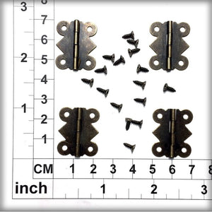 CH1003 4 Medium Hinges (Bronze Alloy) + 16 Screws
