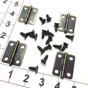 CH1004 4 Small Hinges (Bronze Alloy) + 16 Screws