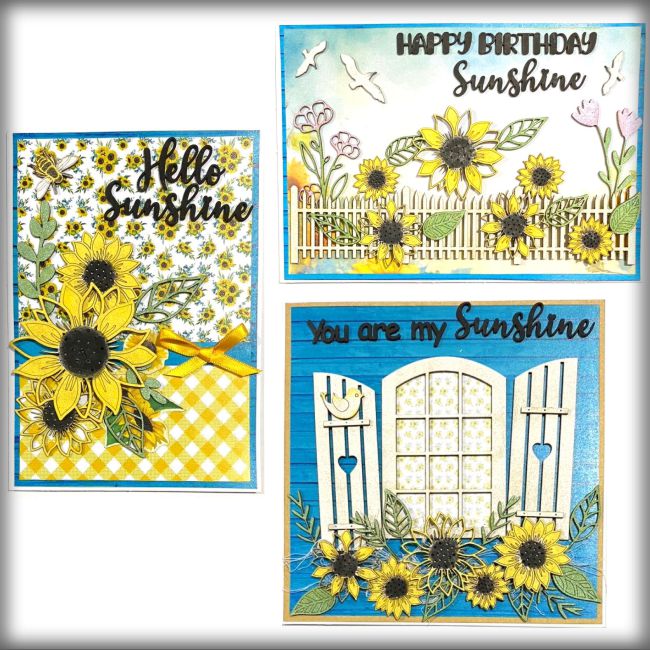 Sunflower Trio Cards  (Kit #87)