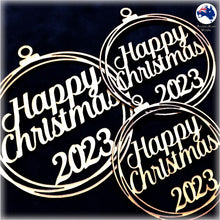 Load image into Gallery viewer, WS1022 Happy Christmas Bauble 01 - Plain with 2023
