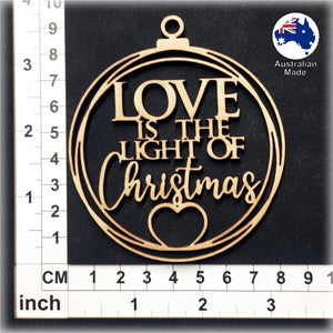 WS1057 Christmas Bauble 02 - Love is the Light of Christmas