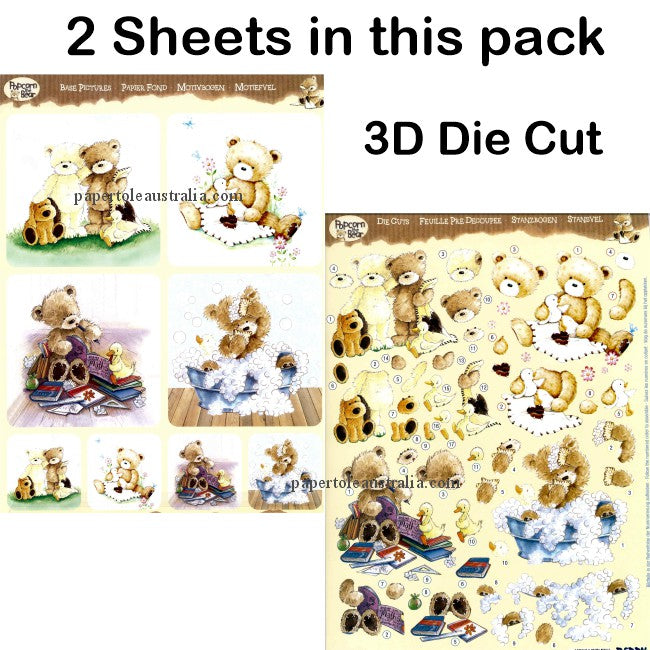3D402899 Die Cut -  2 Sheets - Bedtime Bears