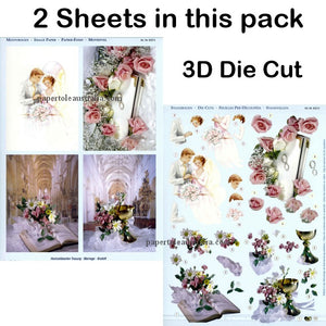 3D83573 Die Cut -  2 Sheets - Wedding & Communion