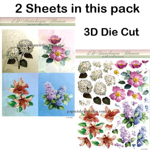 3D83903 Die Cut -  2 Sheets- 4 Flowers
