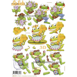 3D680010 Die Cut - Frogs with Flowers