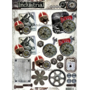 3DIN418 Die Cut - Antique Plane & Helmut