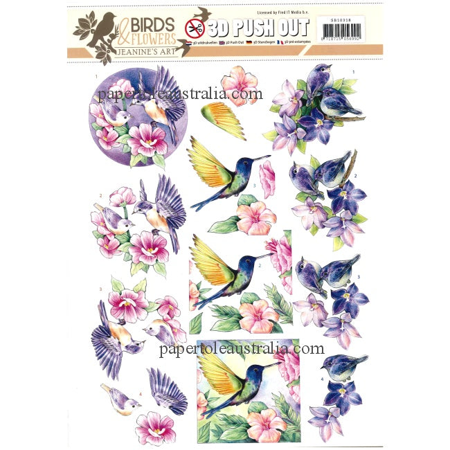 3DSB10318 Die Cut - Birds & Flowers - Hummingbirds