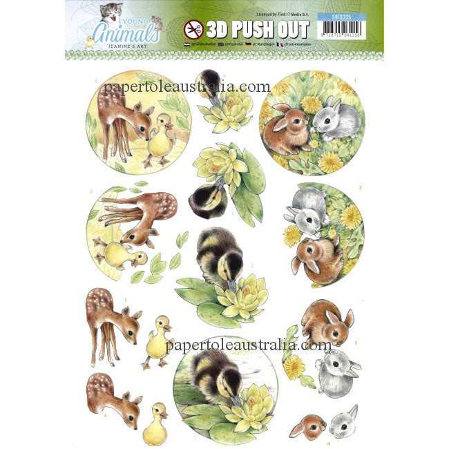 3DSB10335 Die Cut -  Baby Forest Animals