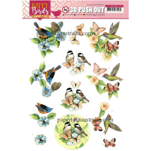 3DSB10417 Die Cut -  Happy Birds