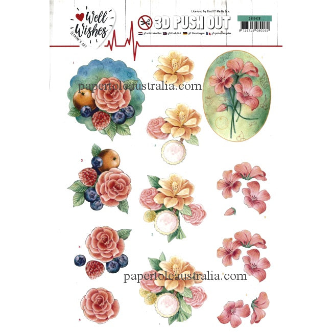 3DSB10428 Die Cut - Well Wishes - Flowers & Fruit