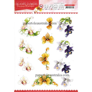 3DSB10450 Die Cut - Delicate Flowers - Orchids