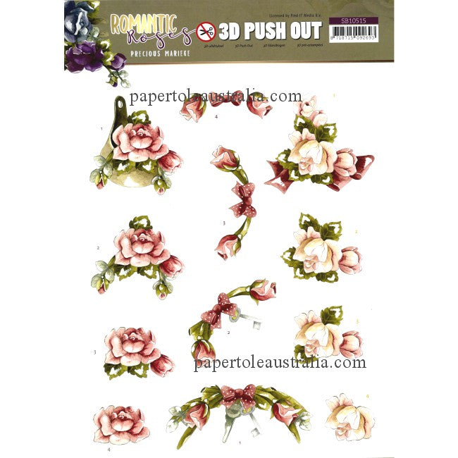 3DSB10515 Die Cut -  Romantic Roses - Pink