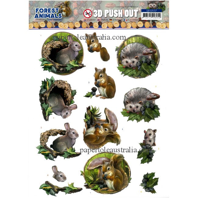 3DSB10537 Die Cut - Forest Animals - Rabbit & Squirrel