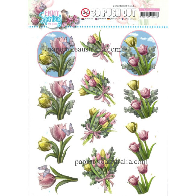 3DSB10539 Die Cut - Bouquets of Tulips