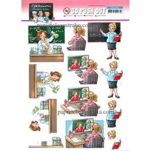 3DSB10550 Die Cut - Bubbly Girls - Professions Teacher