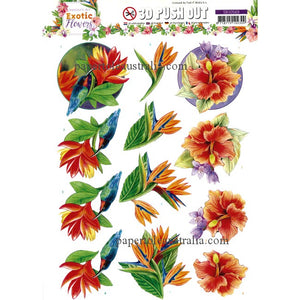 3DSB10569 Die Cut - Exotic Flowers - Tropical Flowers