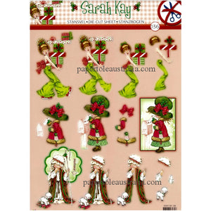 3DSK136 Die Cut - Groovy Girl Holding Gifts