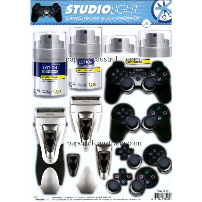 3DSL251 Die Cut - Male Lotion & Game Controller
