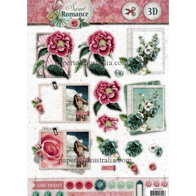 3DSR513 Die Cut - Sweet Romance Flowers