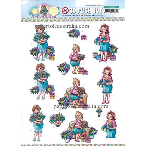 3DSB10645 Die Cut - Bubbly Girls - Flowers & Gifts
