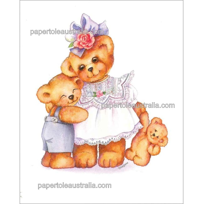 PT3358 Mamma Teddy with Son (small) - Papertole Print