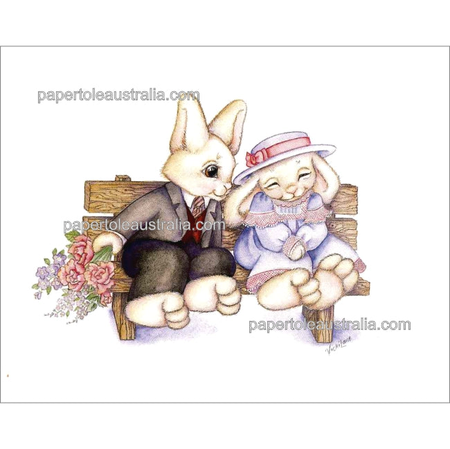 PT3260 Bunny Courtship (medium) - Papertole Print