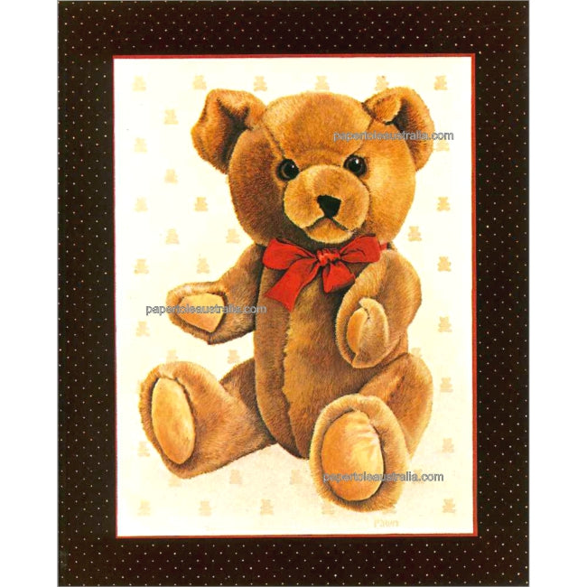 PT3416 Teddy with Red Bow (small) - Papertole Print