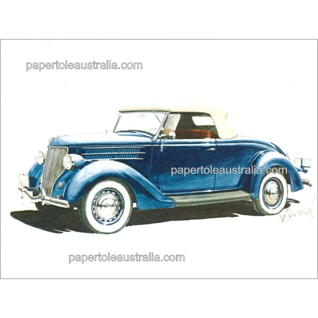 PT5159 Car 1936 Ford Deluxe Roadster (small) - Papertole Print
