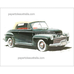 PT5160 Car 1946 Ford Super Deluxe Convertible (small) - Papertole Print