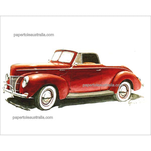 PT5161 Car 1940 Ford Deluxe Convertible (small) - Papertole Print