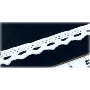 LL001 10mm White Cotton Lace per metre