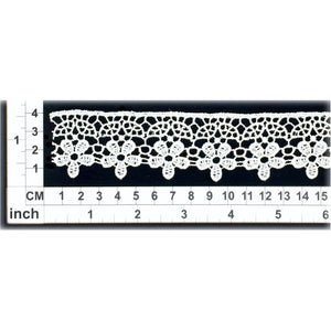 LL006 35mm White Polyester Cotton Lace per metre