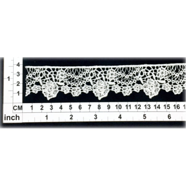 LL011 35mm White Polyester Cotton Lace per metre