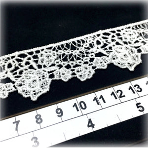LL011 35mm White Polyester Cotton Lace per metre