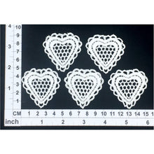 Load image into Gallery viewer, LM010 Set of 5 White Lace Hearts
