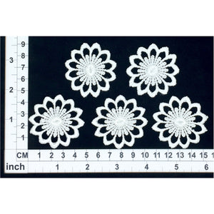 LM011 Set of 5 White Lace Flowers