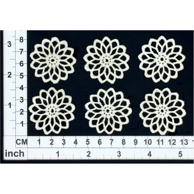 LM012 Set of 6 Ivory Lace Flowers