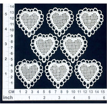 Load image into Gallery viewer, LM013 Set of 8 White Lace Hearts
