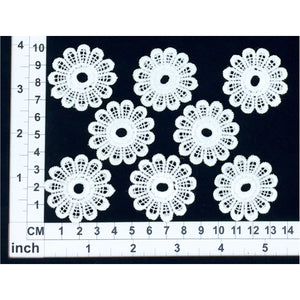 LM015 Set of 8 White Lace Flowers
