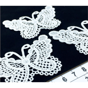 LM001 Set of 3 White Lace Butterflies