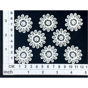 LM006 Set of 8 White Lace Flowers