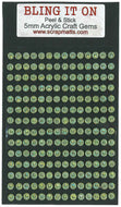5mm Pale Lime Acrylic Craft Gems