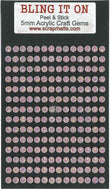 5mm Pale Pink Acrylic Craft Gems