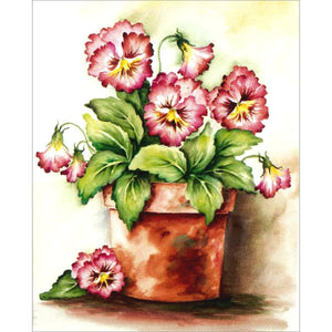 PT3194 Pansies in Terracotta Pot (small) - Papertole Print